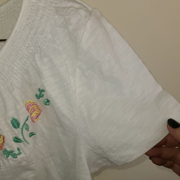 Hasting & Smith Embroidered Boho Elasticized Neck blouse - Picture 8 of 10